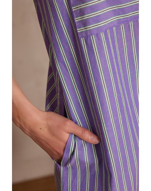 Gigi R paarse gestreepte jurk