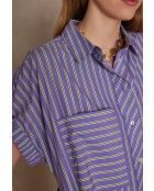 Gigi R paarse gestreepte jurk