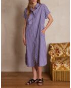 Gigi R paarse gestreepte jurk