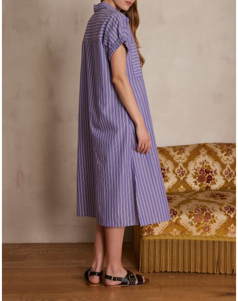 Gigi R paarse gestreepte jurk