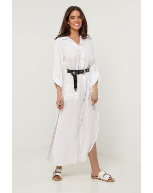 Robe Sélène 100% Lin blanche