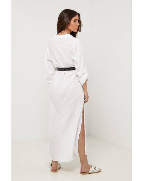 Robe Sélène 100% Lin blanche