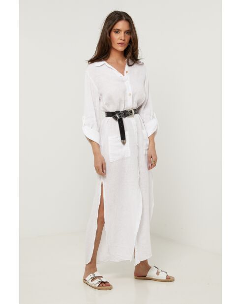 Robe Sélène 100% Lin blanche