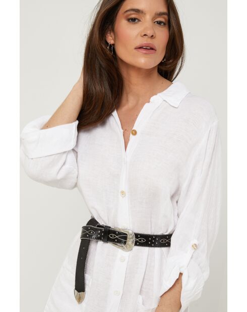 Robe Sélène 100% Lin blanche