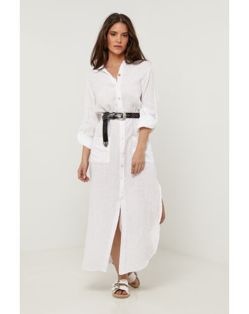 Robe Sélène 100% Lin blanche