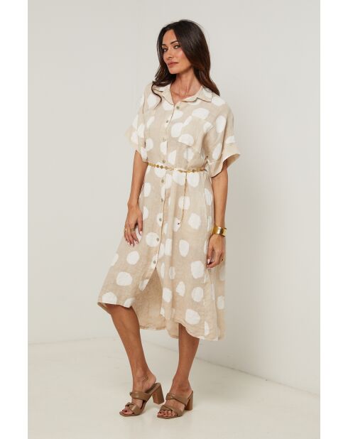 Robe Yara 100% Lin beige