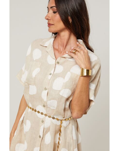 Robe Yara 100% Lin beige