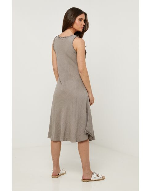 Abito Myrtille 100% lino tortora