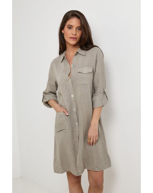 Robe Nolwenn 100% Lin taupe