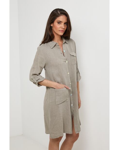 Robe Nolwenn 100% Lin taupe