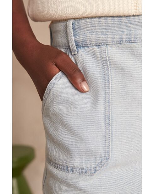 Sanae Sh Denim Light Indigo korte broek