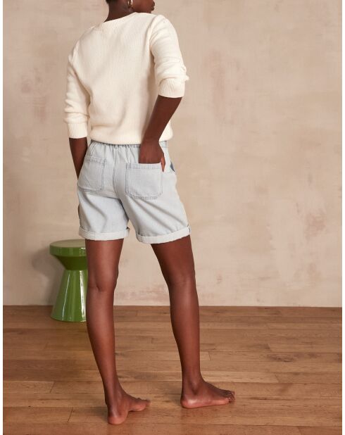 Sanae Sh Denim Light Indigo korte broek