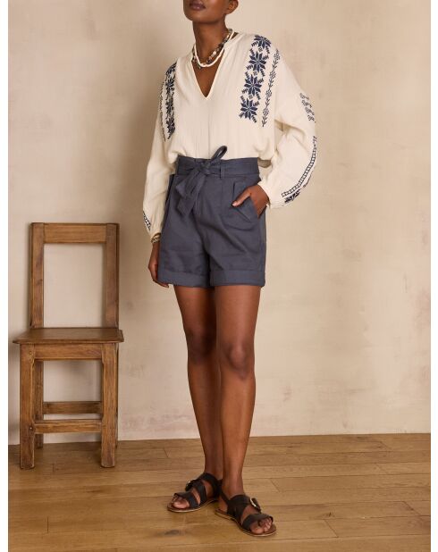 Maurice Sh Charcoal Overgeverfde korte broek