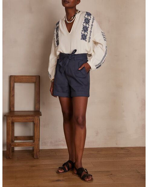 Maurice Sh Charcoal Overgeverfde korte broek