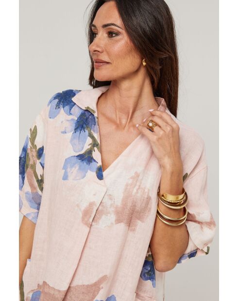 Robe Kalista 100% Lin rose