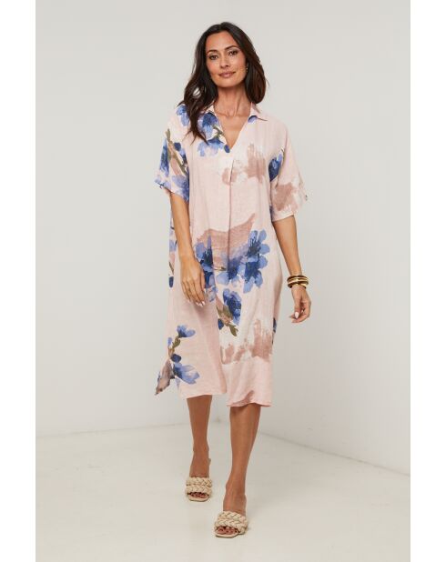 Robe Kalista 100% Lin rose