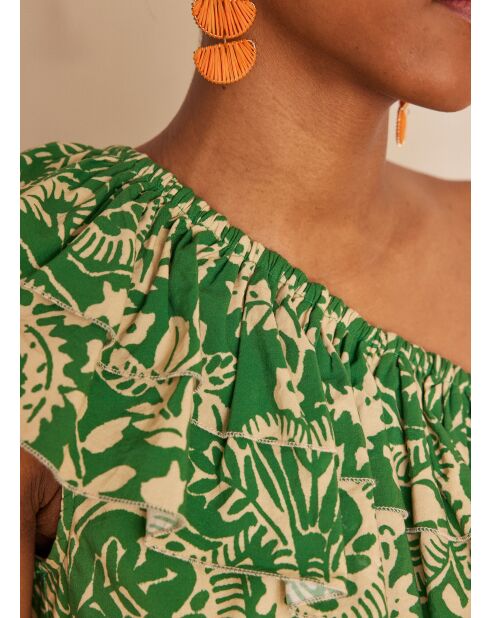 Robe Linette R Imp vert anglais