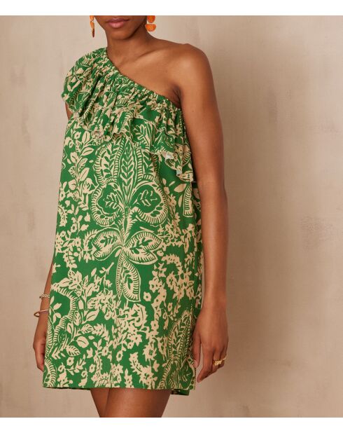 Robe Linette R Imp vert anglais