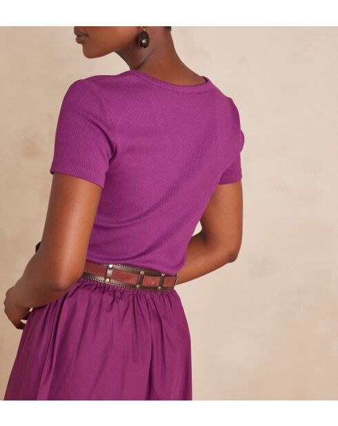 Adam dunkelfuchsiafarbenes T-Shirt