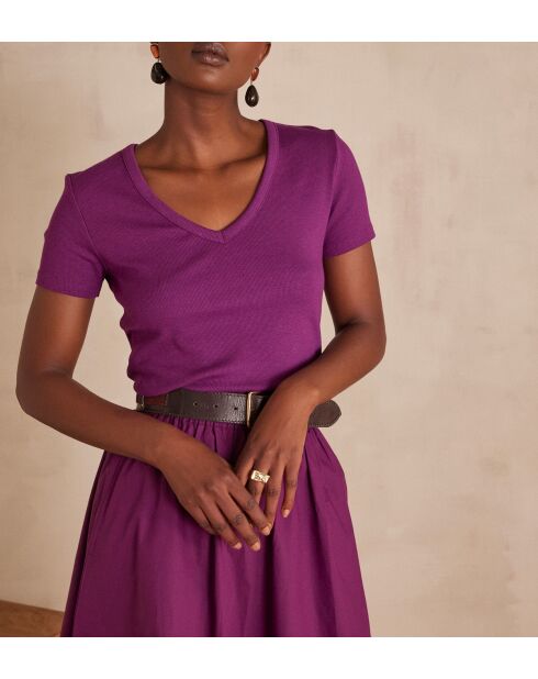 Adam dunkelfuchsiafarbenes T-Shirt