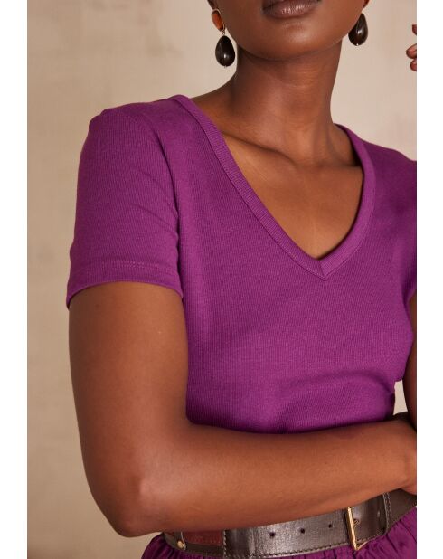 Adam dunkelfuchsiafarbenes T-Shirt