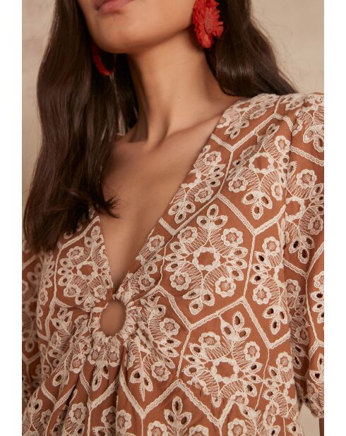 Besticktes braunes Kleid Alicia R