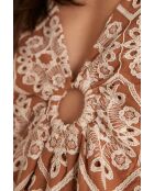 Besticktes braunes Kleid Alicia R