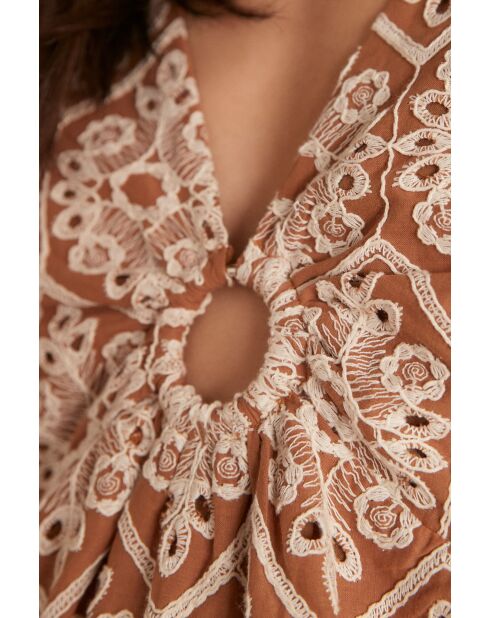 Besticktes braunes Kleid Alicia R