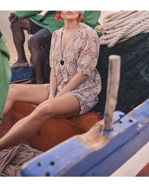 Besticktes braunes Kleid Alicia R