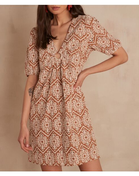 Besticktes braunes Kleid Alicia R