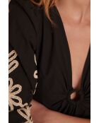 Alice R zwarte geborduurde jurk