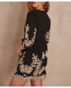 Alice R zwarte geborduurde jurk