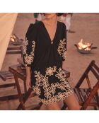 Alice R zwarte geborduurde jurk