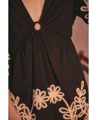 Alice R zwarte geborduurde jurk