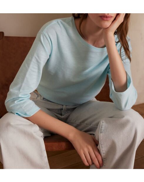 Lichtblauw gemêleerd t-shirt Alex