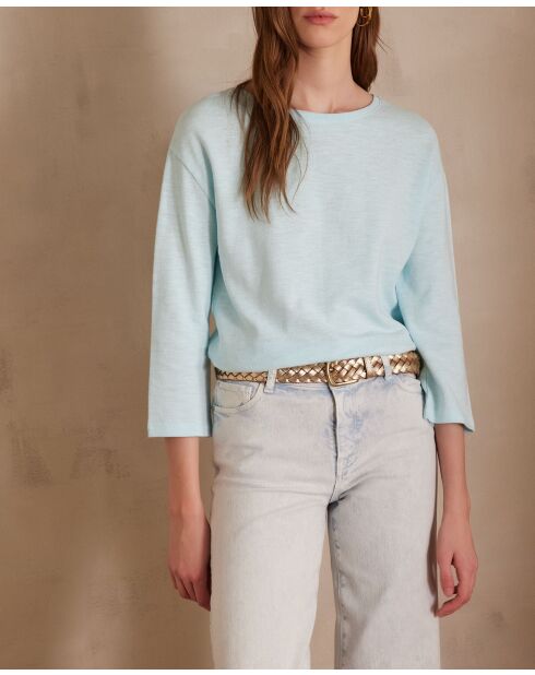 Lichtblauw gemêleerd t-shirt Alex