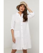 Nolwenn witte jurk van 100% linnen