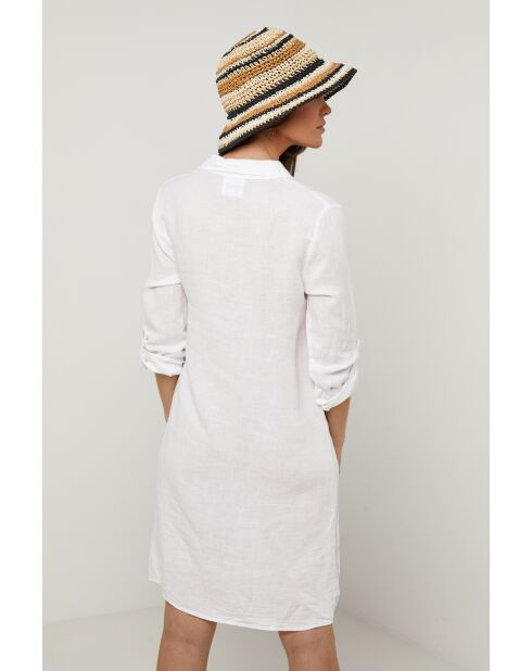 Nolwenn witte jurk van 100% linnen