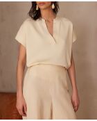 Top de manga corta Sheryl creme