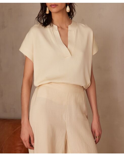 Top de manga corta Sheryl creme