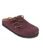 Burgunderrote Ester-Clogs aus Samt