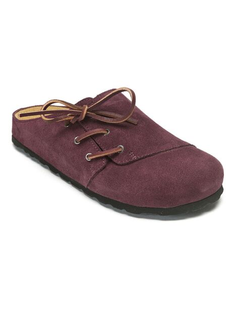 Burgunderrote Ester-Clogs aus Samt