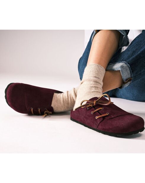 Burgunderrote Ester-Clogs aus Samt