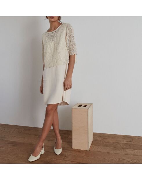 Gabrielle R jurk van kant met striksluiting