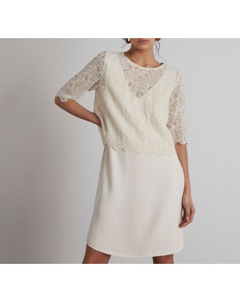 Gabrielle R jurk van kant met striksluiting