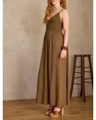 Makeline R khakifarbenes Häkelkleid