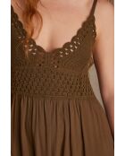 Makeline R khakifarbenes Häkelkleid