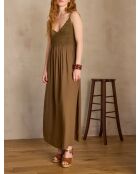 Makeline R khakifarbenes Häkelkleid