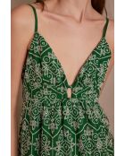 Lizzie R Besticktes englisches grünes Kleid