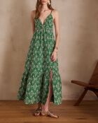 Lizzie R Besticktes englisches grünes Kleid